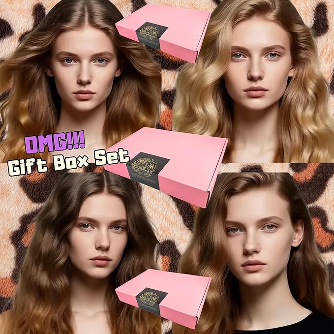 Heatless Curling Rod Set, No Heat Overnight Hair Curler with 2 Bangs Rollers, Velvet Curling Rod & Accessories, Gift Box for Long & Medium Hair