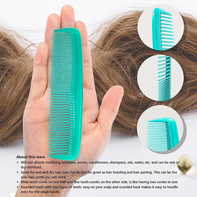 Soft 'N Style Hair Care 4-Pack Comb - Not Breakable - mens comb/fine tooth comb/peines para cabello
