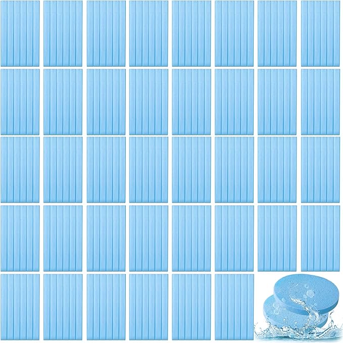 Foaincore 600 Pieces Compressed Facial Sponge Round Facial Sponge for Estheticians Face Sponges for Cleansing Makeup Removal Wash Pads Disposable Sponges for Women Spa Exfoliating Cleansing(Blue)