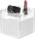 LUGUNU Acrylic Tissue Box Holder, Clear Square Tissue Box Cover with Storage Tray, Modern Decorative Tissue Holder for Living Room, Bathroom and Office, 5.5x5.5x5.5 Inch