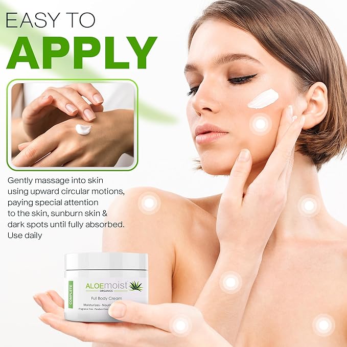Organic Aloe Vera Face Cream & Body Moisturizing Cream, Natural Aloe Vera Lotion with Vitamin E Oil, Vitamin C, Retinol Cream, Shea Butter, Anti Aging Face Moisturizer for Women Dry Skin (8 oz - 2pk)