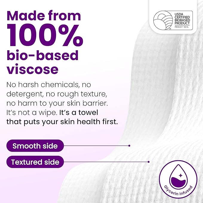 Clean Skin Club Healthy Aging Clean Towels® XL, Travel Pack, Smooths Fine Lines Wrinkles & Texture, Disposable Face Towels, Anti-Aging Dry Wipes, TSA-Approved Travel Essential, 10 Ct