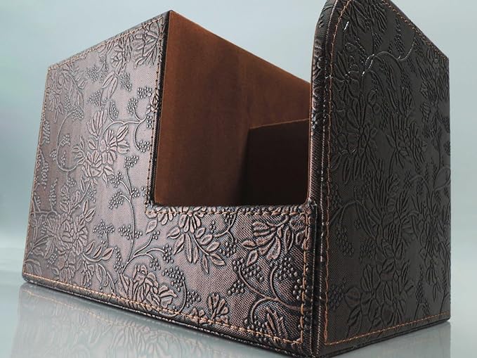 PU Leather Tissue Box Cover Square Tissue Holder Tissues Box Organizer with 2 Compartment,Remote Control Holder,Multifunctional Decorative Tissue Box Covers Cube,Home Office Desktop Storage Box,Retro