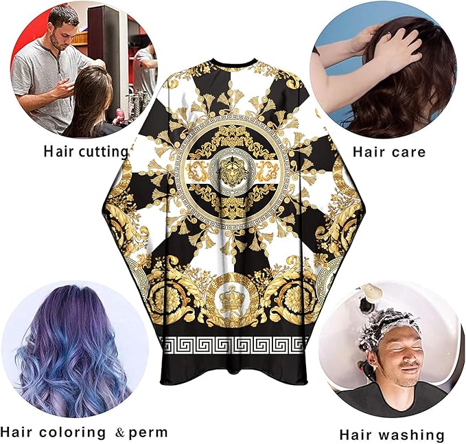 Barber Capes for Men Hair Cutting Salon Capes with Snaps Hairdresser Gown Stylist Cape- 63”× 56”