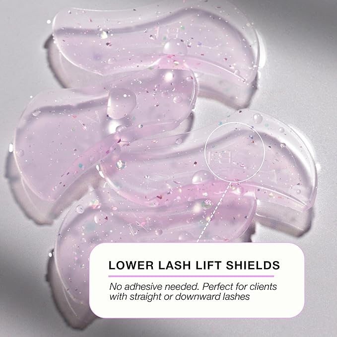 Curacoro Lower Lash Lift Shields, 4 Pcs Lash Lift Pads Self Adhesive, Bottom Eye Rods for Lifting and Curling, Reusable Silicone Tools for Eyelash Perm Lamination