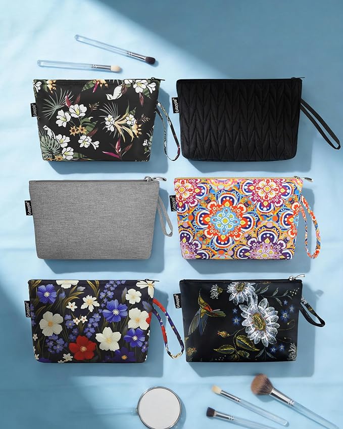 Gloppie Small Makeup Bag for Purse - Bohemian Cosmetic Bag for Women | Zipper Makeup Pouch Teacher Appreciation Gifts