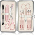 TsMADDTs Tweezers for Women Facial Hair, 8 in 1 Eyebrow Kit with Tweezers, Eyebrow Trimmer Scissors, Razor, Brush with Travel Bag, Hair Plucking Daily Beauty Tools