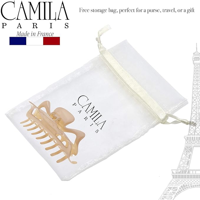 Camila Paris CP3049 French Large Hair Clips for Women Thick Hair for Long Curly Wavy Hair, Girls Hair Claw Clip, Durable Styling Big Claw Clip for Thick Hair, Strong Hold No Slip Grip, Made in France