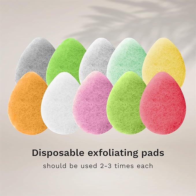 KOL Face Scrubber Pads, Cucumber Infused Exfoliating Facial Cleansing Sponges for Daily Face Wash and Makeup Removal, 6 Count