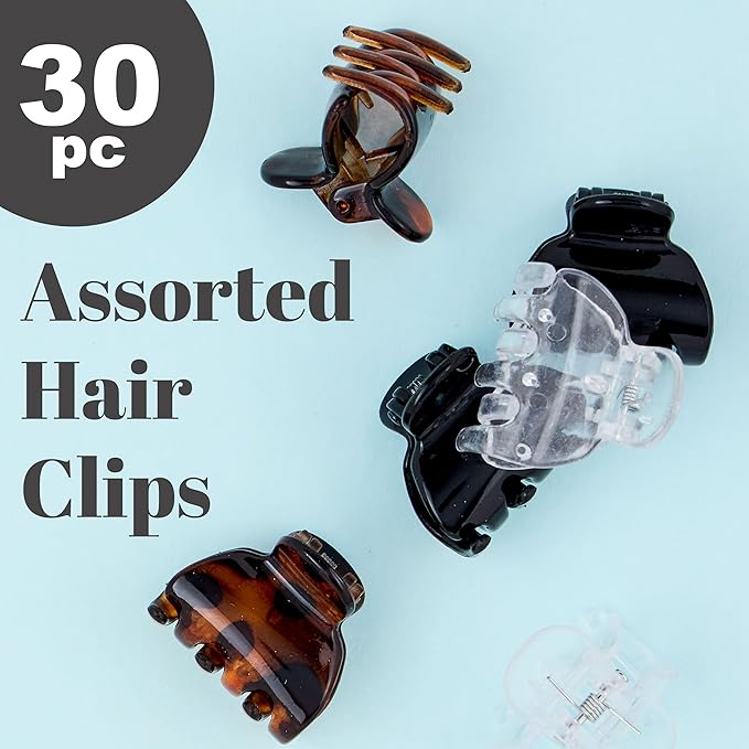 Small Claw Clips, Value Pack Of Durable Hair Clips Small Hair Clips for All Hair Types, Professional Quality Hair Accessories, Styling Sectioning for Women (30)
