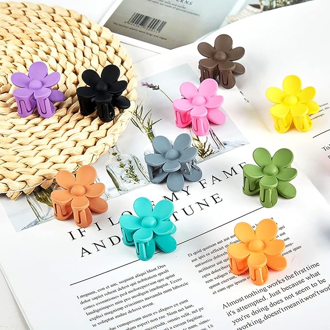12 Pcs Colorful Mini Hair Claw Small Hair Clips for Women Kids Girls, 1.37 Inch Tiny hair clips Jaw Clips Clamps Nonslip Clip/Hair Accessories, Assorted Colors(6 Colors)