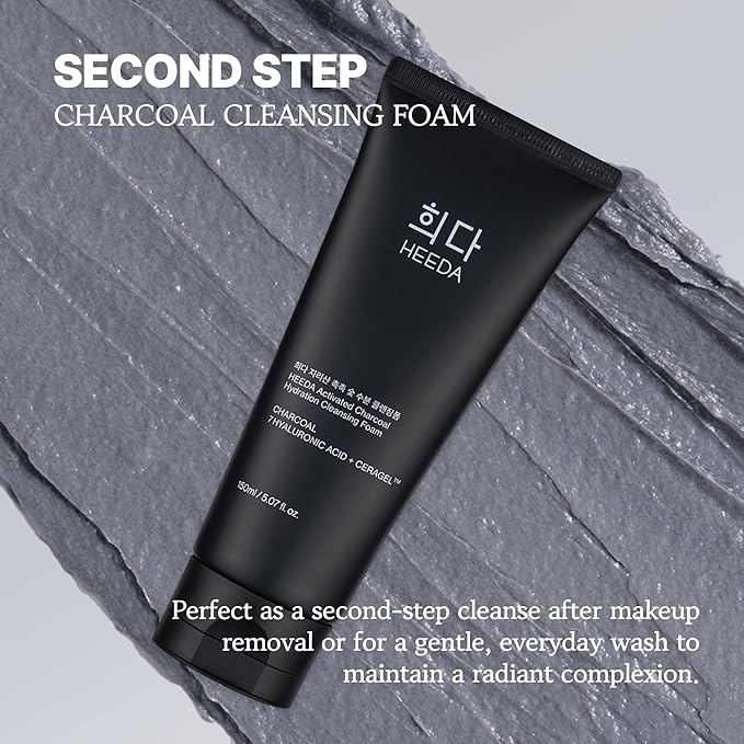 All-In-One Double Cleansing Duo, Charcoal Ceramide Cleansing Balm & Hyaluronic Acid Foam Cleanser for Deep Purifying, Hydrating, and Balanced Skin (K-Beauty Vegan Skincare Set)