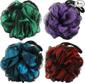 Chuya 4 Pack Shower Loofahs Sponges 70g Large,Bath Sponge Loofah Body Scrubber Balls for Family Washing