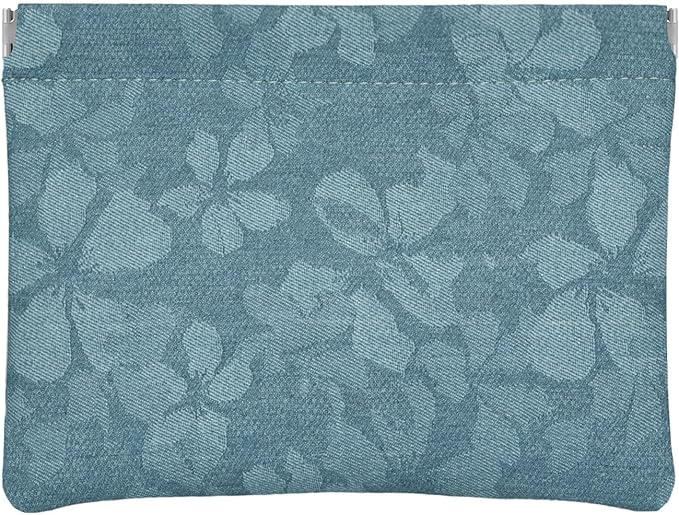 Flower Light Blue PU Leather Makeup Pouch Set for Women Floral Small Make Up Bag for Purse Waterproof Initial Makeup Cosmetic Bags Pouches for Purse Aesthetic Travel Toiletry Bag,