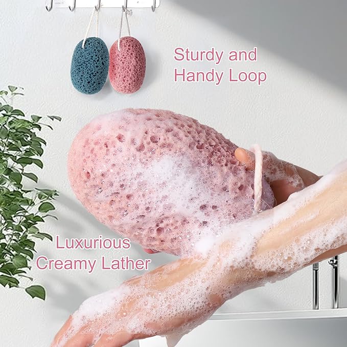 Shower Sponge for Body, 2Pcs Bath Sponges Body Wash, Soft Loofah Puff Foam Sponges Gentle Cleansing & Exfoliating for Women Men All Skin Types
