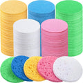 300 Count Compressed Facial Sponges Natural Face Sponges for Cleansing Disposable Facial Exfoliating Pads for Estheticians(Colorful)
