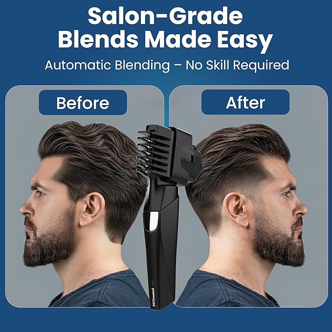 Self Haircut Kit for Men – Electric Hair Trimmer for Men with Beard and Nose Trimmer, Foil Shaver, Safety Guard, Charging Cable, Oil and Brush – Complete Body Hair Grooming Set