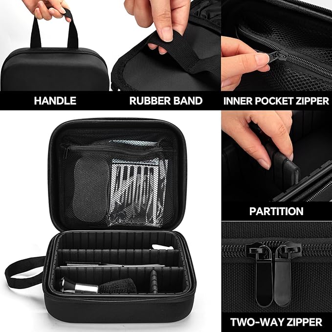 14PCS Hair Cutting Kit with Barber Bag, Haircut Scissors, Barber Cape with Adjustable Neck Size&Neck Duster Brush, Profesional Barber Accessories for Barber/Salon/Home