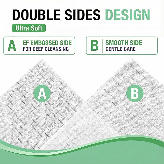 Vinda Clean Face Towels Disposable - Makeup Remover Wipes Sensitive Skin - Dry Face Wipes for Women Men Cleansing - Face Wash Cloths with XL Size - 50 Count