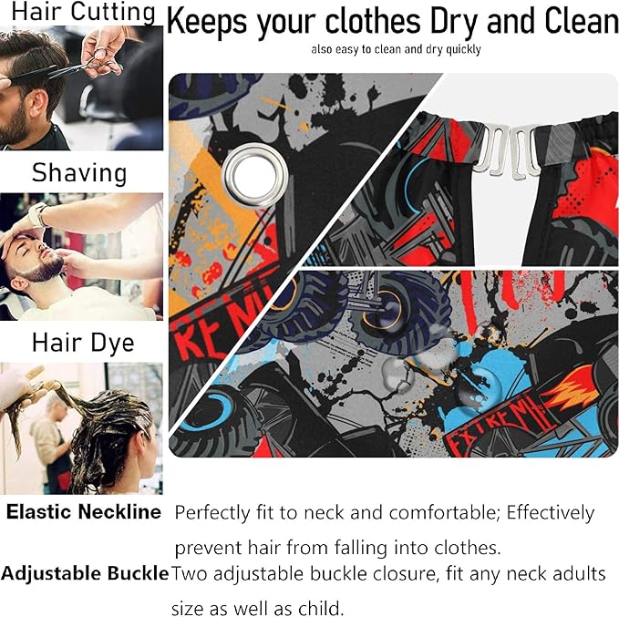 visesunny Professional Barber Cape Polyester Hair Cutting Salon Cape Apron Anti-Static Beard Bib Grooming Apron