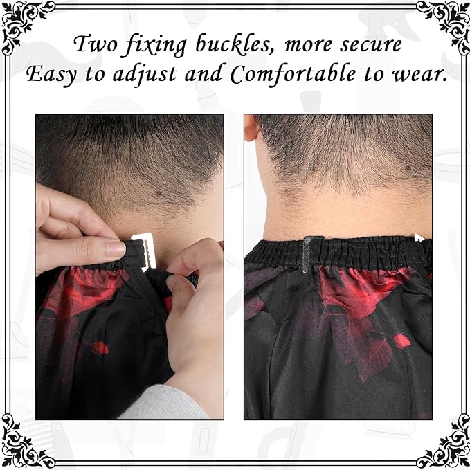 Hair Cutting Cape, Hairdresser Salon Cape with Adjustable Elastic Hooks Floral Pattern Barber Cape for Hair Dye