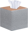 Leather Tissue Box Cover Square,Upgrade 99% Compatible Large Size,Modern Tissue Box Holder for Napkin Facial Paper,Dryer Sheet Dispenser Organizer for Bathroom Vanity Countertop,Night Stand