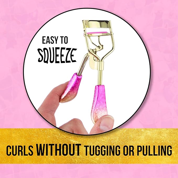 Eyelash Curler - 1pc Ombre Metallic Pink Gold Precision Lash Curler, Comfort Grip Lash Curler | Pro Beauty Tools for Effortless Eyelash Curling