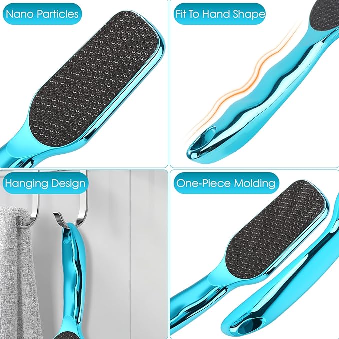 Nano-Glass Foot File Hard Skin Remover, Foot File Callus Remover with Non-Slip Ergonomic Handle, Professional Foot Care Tools
