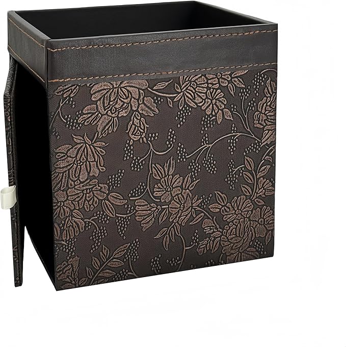 PU Leather Tissue Box Cover Square, Modern Tissue Holder with Storage Valet Tray, Nightstand Decorative Tissues Case, Facial Tissue Box Holder for Bathroom,Bedroom,Livingroom and Office (Antique)