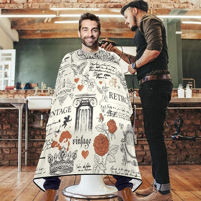 visesunny Professional Barber Cape Polyester Hair Cutting Salon Cape Apron Anti-Static Beard Bib Grooming Apron
