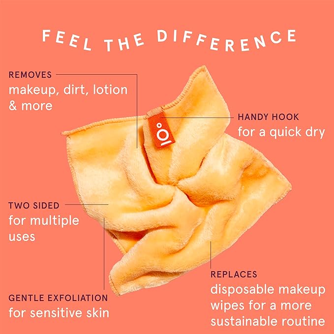 Cleanlogic Bath & Body Exfoliating Dual-Texture Face Cloths, 3 Pack, Premium Quality Facial Wash Cloths for Cleansing Sensitive Skin