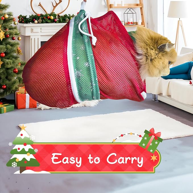 Cinf Cat Bathing Bag(Free Muzzle) Breathable Mesh Anti Scratch Adjustable Cat Grooming Bag for Nail Trimming, Bathing Soft Cat Washing Bag(XMS) L