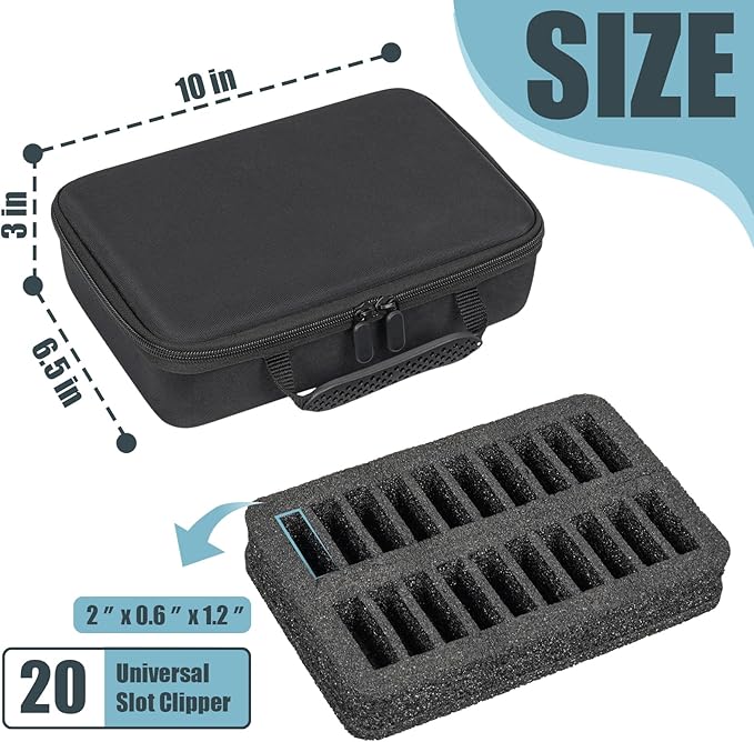 TORIBIO Hair Clipper Guard Blades Holder Case for Barbers and Stylists, Holds 20 Metal Guards for Andis, Oster, Wahl, Babyliss Detachable Clippers