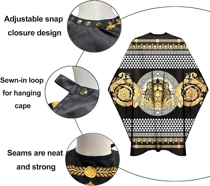 Barber Capes for Men Hair Cutting Salon Capes with Snaps Hairdresser Gown Stylist Cape- 63”× 56”
