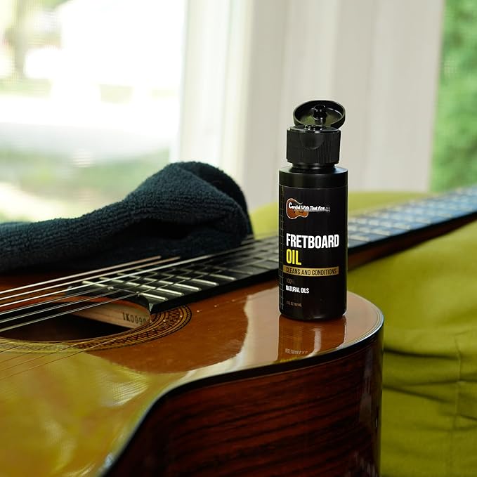 Guitar Cleaner Polish, String Cleaner, Winder and Fretboard Oil Care Kit | MADE IN USA | Guitar Oil and Cleaner for Body, Strings and Fretboard Fingerboard - Cleans, Polishes, and Protects