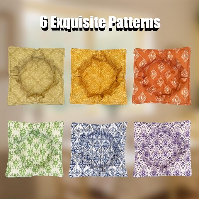 Cotton Microwavable Bowl Cozy ，Set of 6，Microwave-Safe Hot Bowl Holders, Soup Cozy Hot Pads，Prevent Hand from Heat and Maintain Food Warm，Ideal Household Gift Store (D)