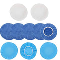 10PCS 9-10 inch Polisher Pad Bonnet Orbital Car Buffing Polishing Pad Cover - 5PCS Microfiber, 3PCS Wax Buffer, 2PCS Woolen Fleece Polishing Bonnet