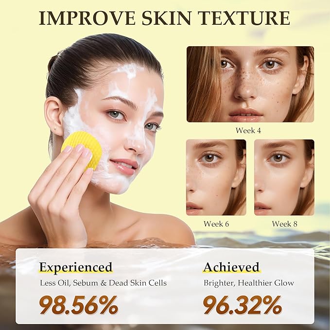 Turmeric Kojic Acid Cleansing Pads,Turmeric Exfoliating Face Scrub Pads, Remove Excess Keratin, Smooth Skin, Deep Cleansing Facial Pad for All Skin Types, 55 Pcs