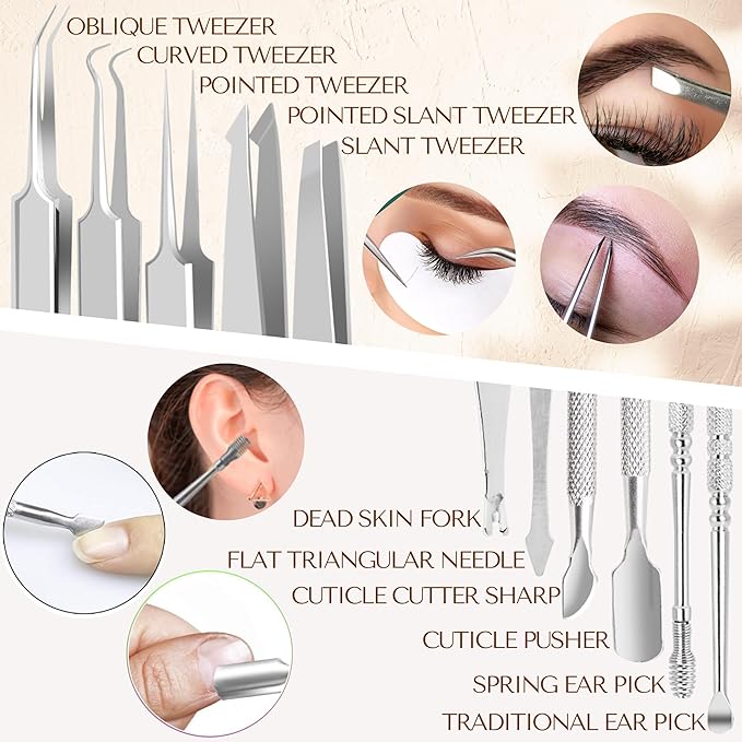 16 Pcs Blackhead Remover Tools 410 Grade Stainless Steel | Pimple Popper Tool Kit | Stainless Steel Professional Pimple Extractor Tool Kit for Blackheads, Comdone, Acne, Zit, and Whiteheads