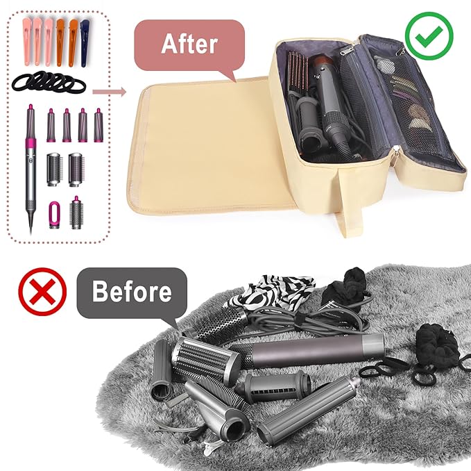 Hair Tools Travel Bag with Heat Resistant Pad, Portable Hair Tools Storage for Hair Straighteners, Curling Iron and Hair Care Accessories, Traveling Essentials for Women