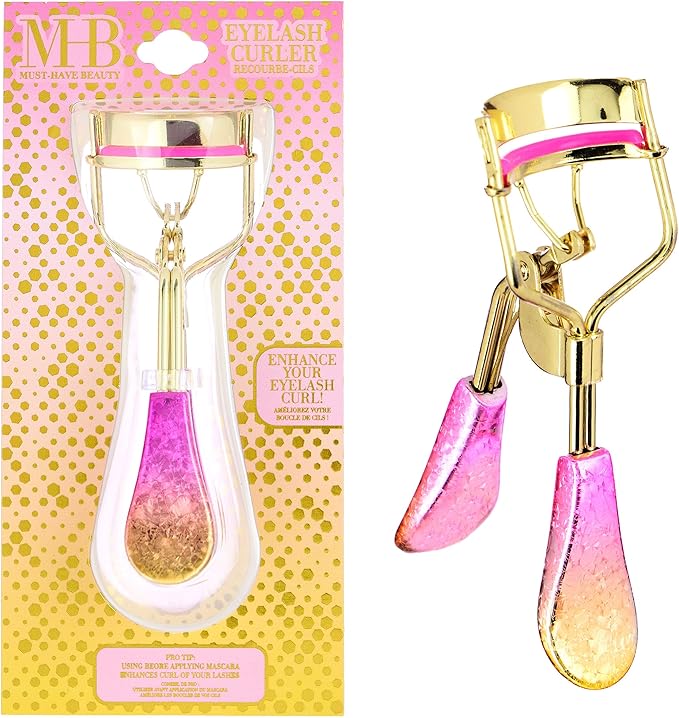 Eyelash Curler - 1pc Ombre Metallic Pink Gold Precision Lash Curler, Comfort Grip Lash Curler | Pro Beauty Tools for Effortless Eyelash Curling