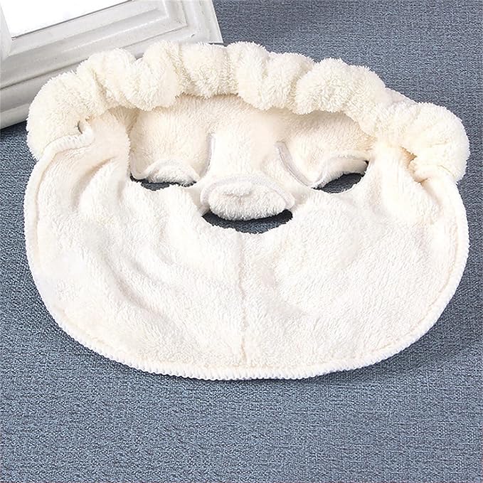 Hot Compress Reusable Face Towel cover , Hot Compress For Face , Reusable Steam cover For Face , avoid Aging Facial Steamer Towel Moisturizing Rejuvenation Beauty Skin Care Mask(Three holes + straps)