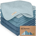 6-Pack Baby Washcloths – Soft Absorbent Viscose from Bamboo Washcloths for Face, Body, Baby Towels for Newborn, Kids, Toddlers, Infant, Gentle on Sensitive Skin, 10x10 Reusable Face Towels (Depths)
