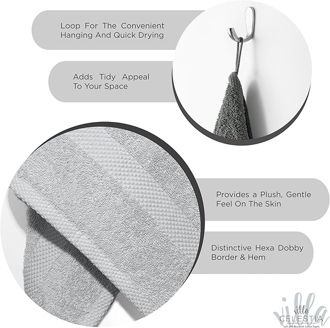 100% Cotton Hand Towel Set of 4, (16 x 28 inches) Sustainable, Soft, Highly Absorbent, Quick Drying, Combed Cotton Hand Towels Pack of 4 Ideal for Hotels, Spa, Bathroom, Dorm, White