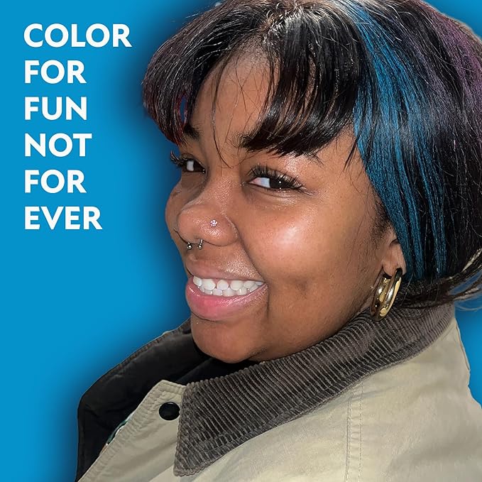 Fun In by Sun In Temporary Hair Color with Easy Brush Applicator for Kids, Teens & Adults - Washable One day color for Festivals, Events & Parties - All Hair Types