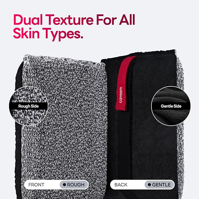 Exfoliating Body Scrubber, Large Bath and Body Scrub Buffer, Dual Texture Body Exfoliator for Remove Dead Skin, Soft and Rough Lightweight Square Sponge for Shower (2 Pack)