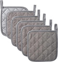 Kitchen Pot Holders Set Heat Resistant Pure Cotton Potholders Kit Trivets Large Coasters Hot Pads Terry Pot Holders for Everyday Cooking and Baking by 7 x 7 Inch Set of 6 Grey