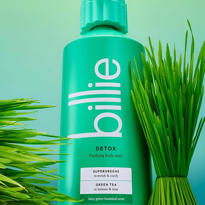 Billie Detox Purifying Womens Body Wash, 18 fl oz, Juicy Green Botanical Scent, Vegan, Cruelty Free
