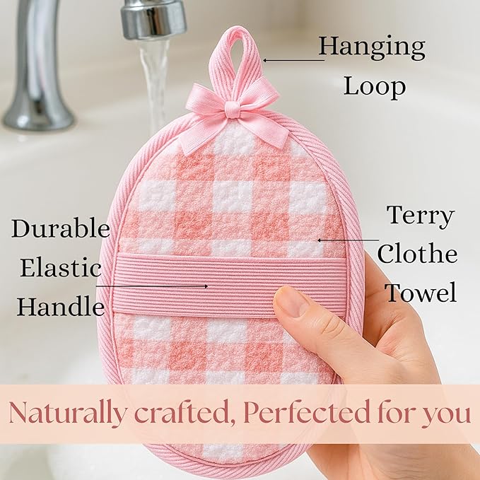 CraftsOfEgypt Egyptian Natural Loofah Body Scrubber Pads for Women, Double Sided Luffa Sponge for Face, Back & Body, Bath Shower Loofa Washcloths, Gentle Skin Smoothing, 2 Count (1 Pack)