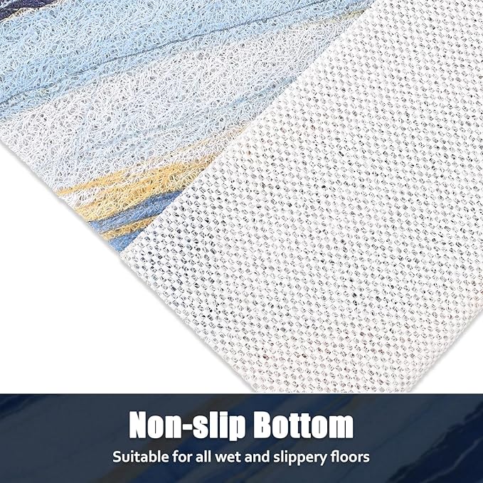 Bathtub Mat Shower Mat Non-Slip: 16x 39 Inch Soft Comfort Bath Mat with Drainage Holes, PVC Loofah Massage Bathmat for Shower, Tub, Bathroom, Wet Areas, Quick Drying